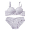 Image of Bow Cotton Bra Sets Women Push Up Lingerie Bra Wireless Bra & Pantie Set Underwear Sets