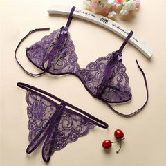 Bras For Women Sexy Lingerie Set Femme Push Up Bra And Panty Set Lace Underwear Bralette Transparent Bra Set Vintage Conjunto Bh