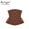 Image of Burvogue Underbust Steampunk Corset Waist Control Gothic Corsets Cincher with Curved Hem Bustiers Embroidery Short Waist Trainer