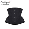 Image of Burvogue Underbust Steampunk Corset Waist Control Gothic Corsets Cincher with Curved Hem Bustiers Embroidery Short Waist Trainer