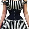 Image of Burvogue Waist Trainer Corsets Slimming Shaper Belt Short Torso Satin Underbust Corset Sexy Lace Up Bustiers & Corsets Women