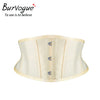 Image of Burvogue Women Waist Trainer Corsets Slimming Shaper Belt Short Torso Satin Underbust Corset Sexy Lace Up Bustiers & Corsets