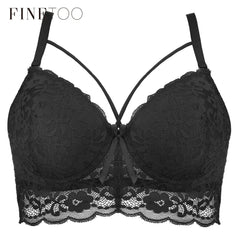 C D Cup Plus Size Bra For Women Sexy Lace Bra Ultra-thin Underwear Fashion Strappy Brassiere Female Lingerie Underwire Bralette