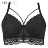 Image of C D Cup Plus Size Bra For Women Sexy Lace Bra Ultra-thin Underwear Fashion Strappy Brassiere Female Lingerie Underwire Bralette