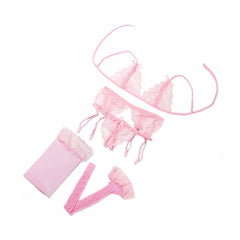 CDJLFH 2019 Women Sexy Lace Bra Set Transparent Across Bra High Waist G-string Underwear Women Lingerie Suit 6 Styles 4 Colors