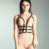 Image of CEA.HARNESS Fashion Leather Harness Belt Punk Goth Bra Body Bondage Adjustable Chest Straps Black Slim Suspenders Buckle Top