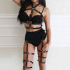 Image of CEA.HARNESS sexy Leather Harness Straps Punk Goth Body Bondage Belt Cage bra harness erotic Waist Chest wrap stocking Belts