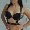 Image of CEA.HARNESS sexy Leather Harness Straps Punk Goth Body Bondage Belt Cage bra harness erotic Waist Chest wrap stocking Belts