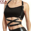 Image of CEA.HARNESS sexy Leather Harness Straps Punk Goth Body Bondage Belt Cage bra harness erotic Waist Chest wrap stocking Belts