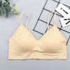 Image of CHRLEISURE Elastic Gathering Bralette Push Up Bra Summer Anti-light Korean Style Wild Bra Tube Top Sexy No Rims Bra
