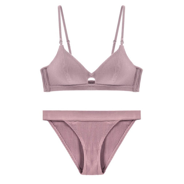 CINOON 2019 High-end Brand Romantic Temptation Bra Set Women Fashion Stripes Underwear Set Push Up Bra and Panties Set
