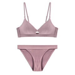 CINOON 2019 High-end Brand Romantic Temptation Bra Set Women Fashion Stripes Underwear Set Push Up Bra and Panties Set