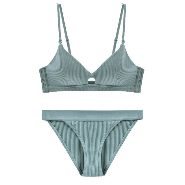 CINOON 2019 High-end Brand Romantic Temptation Bra Set Women Fashion Stripes Underwear Set Push Up Bra and Panties Set
