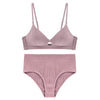 Image of CINOON 2019 High-end Brand Romantic Temptation Bra Set Women Fashion Stripes Underwear Set Push Up Bra and Panties Set
