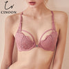 Image of CINOON Floral Lace Lingerie Front Closure Bra Set Backless Underwear Push Up Brassiere Sexy High-Waist Panties For Women 2019
