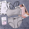 Image of CINOON Japanese Lingerie Set Cotton Thin Screw Thread Push Up Bra Set beauty back Women Bra Panties Set Comfort Underwear