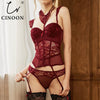 Image of Women Corset Sexy Slim Burlesque Satin Body Shaper Strapless Overbust Plus Size Corset and Bustier  (2)