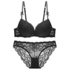 Image of CINOON Sexy Lace 3/4 Cup Bra Sets For Women Wireless Thin Cotton Breathable Comfortable Underwear Solid color Lingerie Set