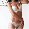 Image of CINOON Sexy Lace 3/4 Cup Bra Sets For Women Wireless Thin Cotton Breathable Comfortable Underwear Solid color Lingerie Set