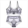 Image of CINOON Sexy lingerie Transparent Underwear Ultra-thin Bra set 2018 new Women High Waist Brief Floral Embroidery brassier panty