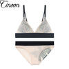 Image of CINOON Women sexy underwear bra embroidery lingerie set thin lace bra transparent ultra-thin temptation push up bra set