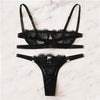 Image of COLROVIE Black Floral Lace Lingerie Set Women Intimates 2019 Summer Bra And Panty Sexy Sets Female Solid Briefs Underwear Set