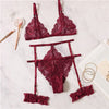 Image of COLROVIE Scalloped Trim Floral Lace Garter Lingerie Set Women Bralettes Intimates 2019 Bra And Thongs Ladies Sexy Sets
