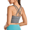 Image of CRZ YOGA Women's Wirefree Strappy Back Removable Cups Longline Sports Bra