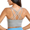 Image of CRZ YOGA Women's Wirefree Strappy Back Removable Cups Longline Sports Bra