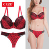 Image of CXZD 2pcs/sets Push Up Bra Sets Women Seamless Embroidery Bralette underwire Breathable Underwear Lingerie Set