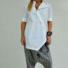 Image of Celmia Women Long Shirts 2019 Autumn Spring Asymmetric Linen Blouse Casual Loose Tunic Tops Buttons Blusas Chemise Femininas 5XL