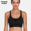 Image of Charmleaks Women's Mid Impact Sports Bra Padded Support Yoga Bra Breathable Running Workout Racerback Sports Top