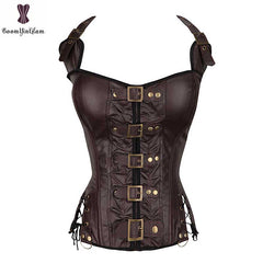 Burvogue Underbust Steampunk Corset Waist Control Gothic Corsets Cincher with Curved Hem Bustiers Embroidery Short Waist Trainer  (14)