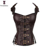 Image of Burvogue Underbust Steampunk Corset Waist Control Gothic Corsets Cincher with Curved Hem Bustiers Embroidery Short Waist Trainer  (14)