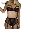 Image of Comeondear Sujetador Erotic Lace Open Cup Bra + High Waist Garter Panty Woman Sexy Set Erotic Lingerie Stripper Clothes RA80646