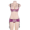 Image of Comeonlover Intimo Donna Sexy Hot RI80396 Deluxe Satin Lace Stitching Open Cup Bra Set Lingerie Plus Size Open Bra Sexy Bra Set