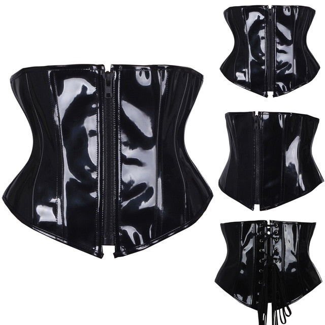 Women Corset Sexy Slim Burlesque Satin Body Shaper Strapless Overbust Plus Size Corset and Bustier  (15)