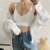 Image of Cotton Bralette Sexy Backless Bra Girls Padded Crop Top 6 Colors Unlined Underwear Wireless Bras For Women Female Lingerie New
