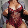 Image of Cryptographic Fashion Backless Embroidery Women Strap Bodysuits Sexy Patchwork Lace Female Jumpsuits 2019 New Women Clothing