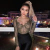 Image of Cryptographic Sexy Lace Transparent Embroidery Female Bodysuit Fashion Patchwork Mesh Long Sleeve Teddy 2019 New Women's Clothes