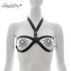 Image of DAVYDAISY Women Sexy Bra PU Leather Open Bust Bralette Porn Intimates Sexy Lingerie Cropped Top Underwear Female Bras BR502