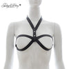 Image of DAVYDAISY Women Sexy Bra PU Leather Open Bust Bralette Porn Intimates Sexy Lingerie Cropped Top Underwear Female Bras BR502