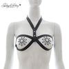 Image of DAVYDAISY Women Sexy Bra PU Leather Open Bust Bralette Porn Intimates Sexy Lingerie Cropped Top Underwear Female Bras BR502