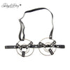 Image of DAVYDAISY Women Sexy Bra PU Leather Open Bust Metal Rings Bralette Porn Intimates Sexy Lingerie Cropped Top Underwear Bras BR503