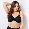Image of DELIMIRA Women's Non Padded Underwire Full Coverage Sheer Lace Supportive Minimizer Bra