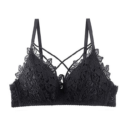 DERUILADY Lace Floral Embroidery Bralette Sexy Lingerie Comfort Seamless Adjusted Bras For Women Wireless Push Up Bra Underwear