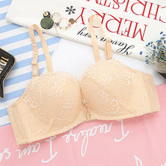 DERUILADY Lace Floral Wireless Bras For Women Front Closure Sexy Lingerie Plus Size Bralette Comfort Adjusted Push Up Bra