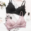 Image of DERUILADY Sexy Thin Bralette Lingerie Lace Floral Wireless Bras For Women Comfortable Seamless Push Up Bra Adjusted Underwear