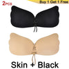 Image of DERUILADY Strapless Invisible Bra Sexy Seamless Push Up Silicone Bras For Women Skin Black Sexy Lingerie Drawstring Bralette