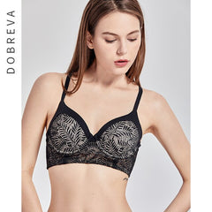 DOBREVA Women's Lace Underwire Full Coverage Longline Bra Mini Bustier